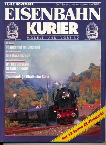 Div.  Eisenbahn-Kurier. Modell und Vorbild. hier: Heft 11/92 (November 1992). 