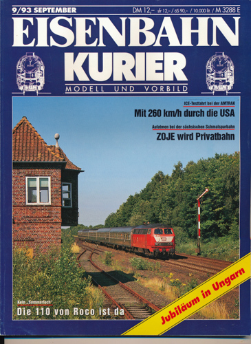 Div.  Eisenbahn-Kurier. Modell und Vorbild. hier: Heft 9/93 (September 1993). 