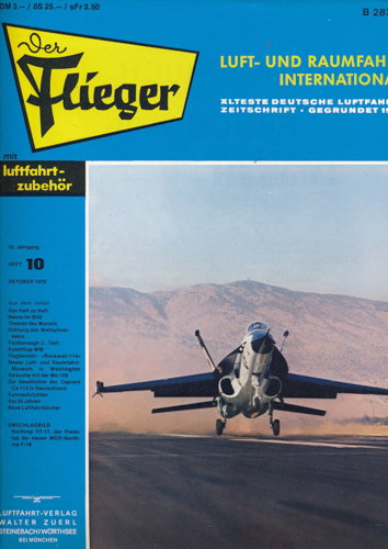 ZUERL, Walter (Hrg.)  Der Flieger. Luft- und Raumfahrt International. hier: Heft 10/1976 (56. Jahrgang). 