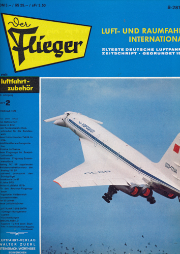 ZUERL, Walter (Hrg.)  Der Flieger. Luft- und Raumfahrt International. hier: Heft 2/1976 (56. Jahrgang). 