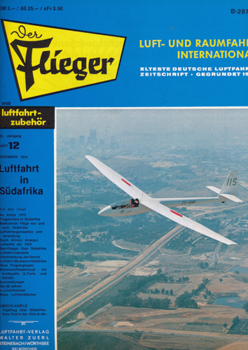 ZUERL, Walter (Hrg.)  Der Flieger. Luft- und Raumfahrt International. hier: Heft 12/1975 (55. Jahrgang). 
