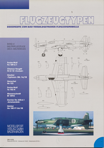 FISCHER, Hans-Jürgen (Hrg.)  Flugzeugtypen. Dokumente zum Bau vorbildgetreuer Flugzeugmodelle. hier: Band 4: Militärflugzeuge des II. Weltkrieges. 
