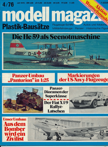   Modell-Fan. internationales magazin für plastic-modellbau. hier: Heft 4/1976. 