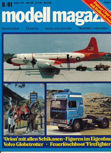   modell magazin. Standmodelle - Dioramen - bauen und sammeln - Neuheiten-Informationen. hier: Heft 8/1981. 