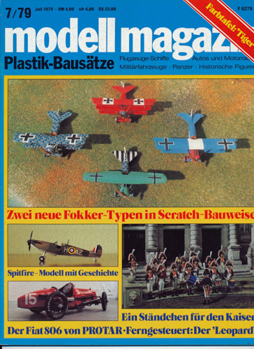   modell magazin. Plastik-Bausätze. Flugzeuge-Schiffe - Autos und Motorräder - Militärfahrzeuge - Panzer - Historische Figuren. hier: Heft 7/1979. 