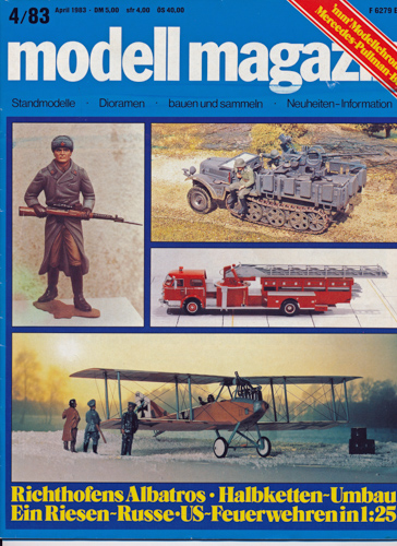   modell magazin. Standmodelle - Dioramen - bauen und sammeln - Neuheiten-Informationen. hier: Heft 4/1983. 
