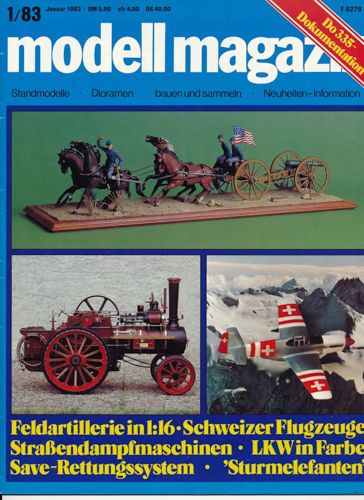   modell magazin. Standmodelle - Dioramen - bauen und sammeln - Neuheiten-Informationen. hier: Heft 1/1983. 