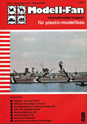   Modell-Fan. internationales magazin für plastic-modellbau. hier: Heft 9/1975. 