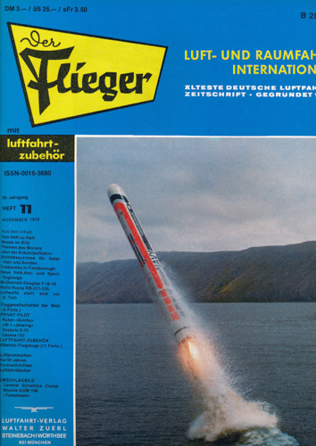 ZUERL, Walter (Hrg.)  Der Flieger. Luft- und Raumfahrt International. hier: Heft 11/1978 (58. Jahrgang). 