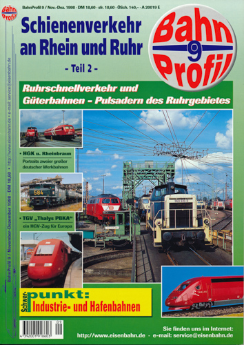   BahnProfil Heft 9 / Nov.-Dez. 1998: Schienenverkehr an Rhein und Ruhr Teil 2. 