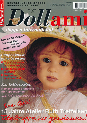   Dollami. Puppen International. Europas große Puppenzeitschrift. hier: Heft 3/99 (Juni/Juli 1999). 