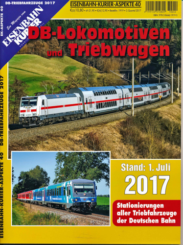   Eisenbahn Kurier Aspekte Heft 40: DB-Lokomotiven und Triebwagen. Stand: 1. Juli 2017. 