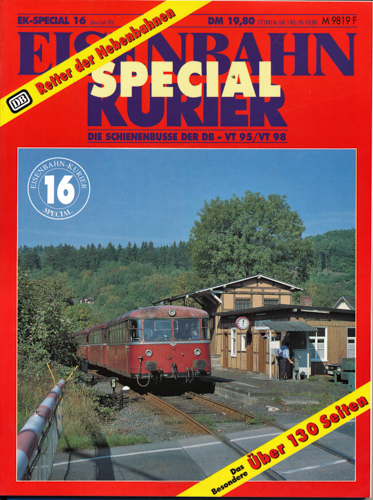   Eisenbahn Kurier Special Heft 16: Die Schienenbusse der DB - VT 95 / VT 98. 