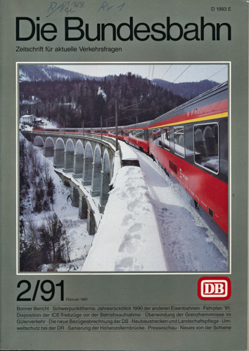   Die Bundesbahn. Zeitschrift für aktuelle Verkehrsfragen Heft 2/91 (Februar 1991). 