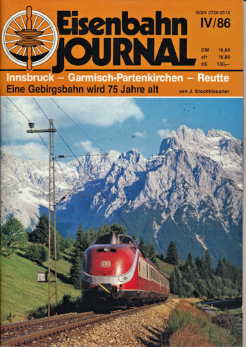 Stockklausner, J.  Eisenbahn Journal Heft IV/86: Innsbruck-Garmisch-Partenkirchen-Reutte. Eine Gebirgsbahn wird 75 Jahre alt. 