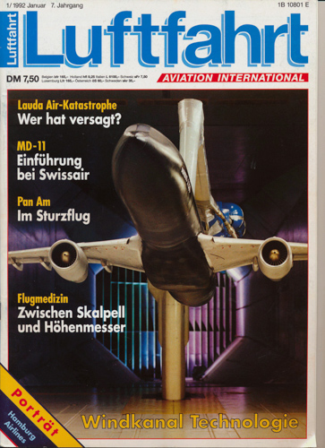   Luftfahrt. Aviation International. hier: Heft 1/1992: Windkanal Technologie. 