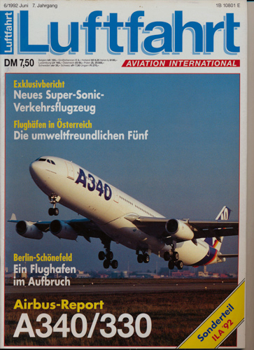   Luftfahrt. Aviation International. hier: Heft 6/1992: Airbus Report A340/330. 