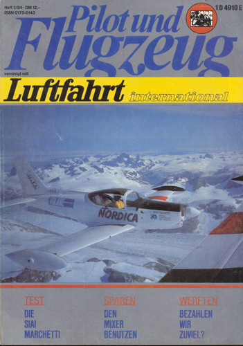   Pilot und Flugzeug. Luftfahrt International. hier: Heft 1/84. 