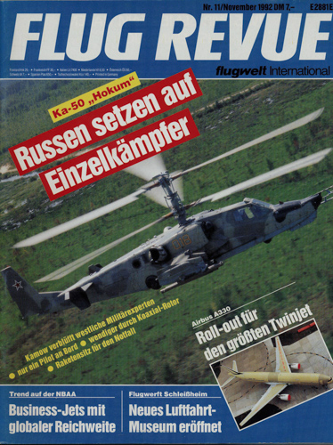   Flug Revue. Flugwelt International. hier: Heft 11/1992. 