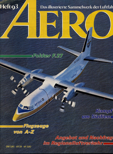   AERO. Das illustrierte Sammelwerk der Luftfahrt. hier: Heft 93. 