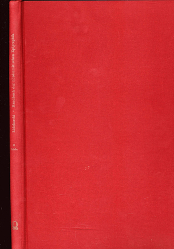 LIDZBARSKI, Mark  Handbuch der nordsemitische Epigraphik nebst ausgewählten Inschriften. hier: Band II (von 2) apart: Tafeln. 