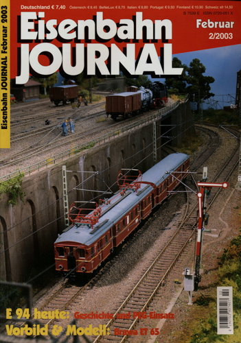   Eisenbahn Journal Heft 2/2003 (Februar 2003): E 94 heute. Geschichte und PEG-Einsatz. . 