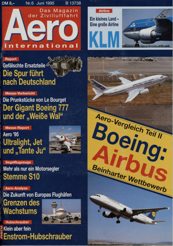   AERO International. Das Magazin der Zivilluftfahrt. hier: Heft 6/1995 (Juni 1995). 