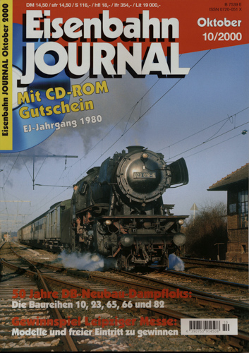   Eisenbahn Journal Heft 10/2000 (Oktober 2000): 50 Jahre DB-Neubau-Dampfloks: Die Baureihen 10, 23, 65, 66 und 82. . 