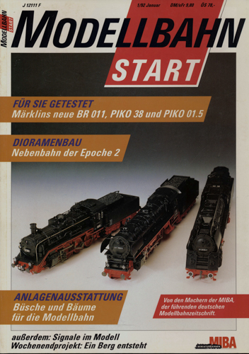   MIBA Modellbahn Start Heft 1/92 (Januar 1992). 