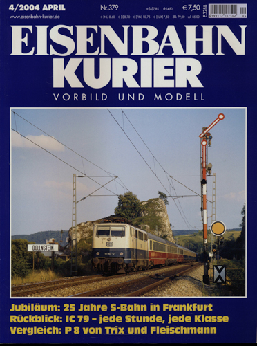   Eisenbahn-Kurier Heft Nr. 379 (4/2004 April): Jubiläum: 25 Jahre S-Bahn in Frankfurt / Rückblick: IC 79 - jede Stunde, jede Klasse / Vergleich: P 8 von Trix und Fleischmann. 