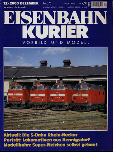   Eisenbahn-Kurier Heft Nr. 375 (12/2003 November). 