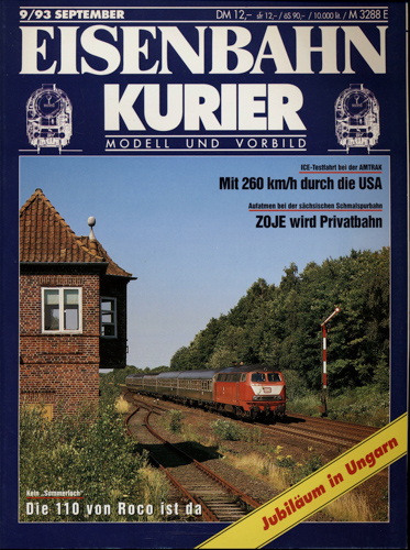   Eisenbahn-Kurier Heft Nr. 9/93 (September 1993). 
