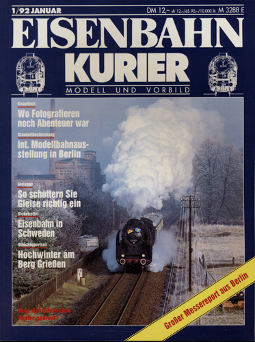   Eisenbahn-Kurier Heft Nr. 1/92 (Januar 1992). 