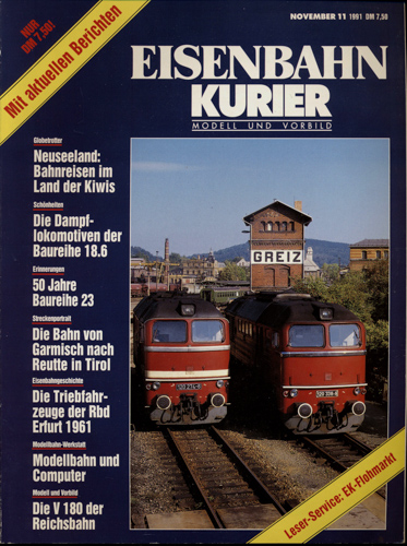   Eisenbahn-Kurier Heft Nr. 11/91 Sonderheft  (November 1991). 