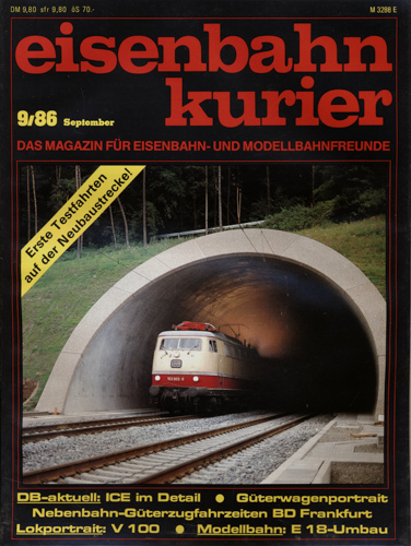   Eisenbahn-Kurier Heft Nr. 9/86 (September 1986). 