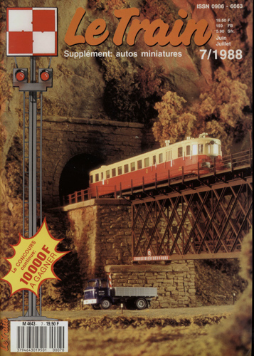   Le Train (supplément: autos miniatures) no. 7/1988 (Juin/Juillet 1988). 