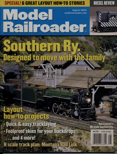   Model Railroader Magazine, August 2003: Southern Ry. Designed to move with the family. 