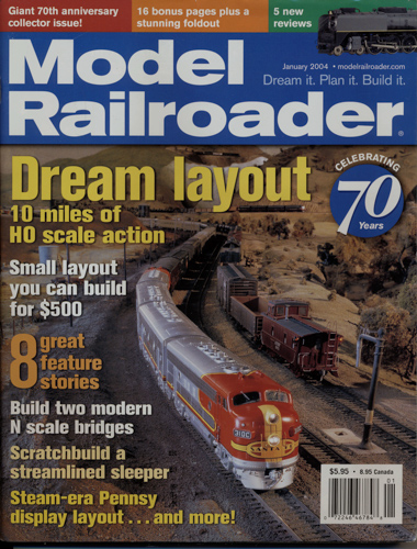   Model Railroader Magazine, January 2004: Dream layout. 10 miles of H0 scale action. 