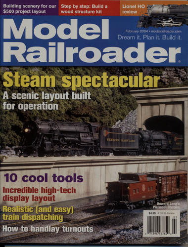   Model Railroader Magazine, February 2004: Steam spectacular. A scenic layout built for operation. 