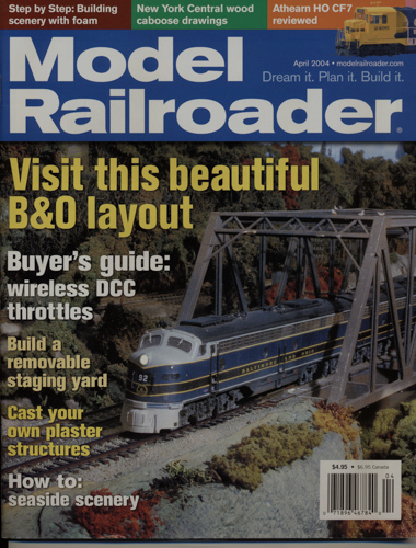   Model Railroader Magazine, April 2004: Visit this beautiful B&O layout. 