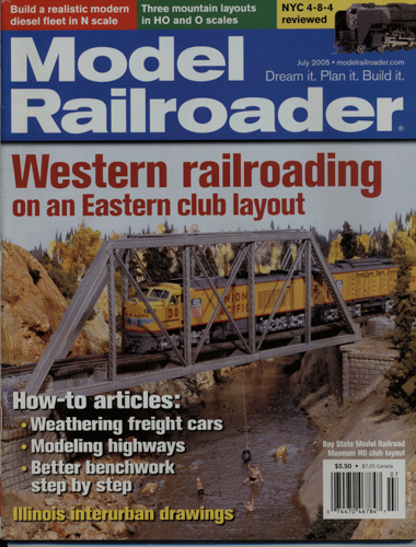   Model Railroader Magazine, July 2005: Western railroading on an Eastern club layout. 