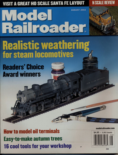   Model Railroader Magazine, August 2002: Realistic weathering for steam locomotives. 