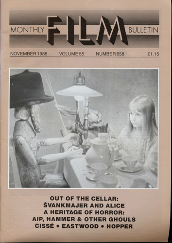   Monthly Film Bulletin No. 658 / November 1988 (vol. 55). 