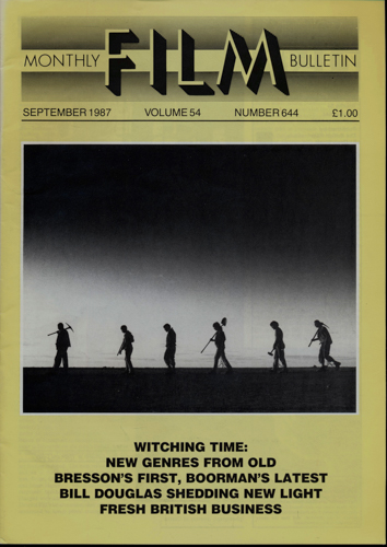   Monthly Film Bulletin No. 644 / September 1987 (vol. 54). 