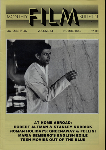   Monthly Film Bulletin No. 645 / October 1987 (vol. 54). 