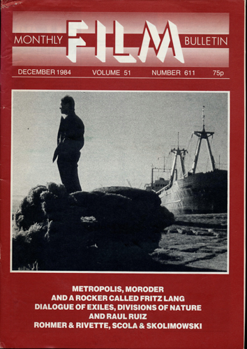   Monthly Film Bulletin No. 611 / December 1984 (vol. 51). 
