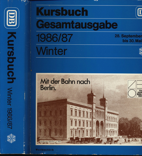   Kursbuch Deutsche Bundesbahn Winter 1986/87. Gesamtausgabe. 