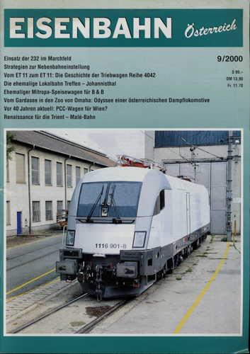   Eisenbahn Österreich. hier: Heft 9/2000. 