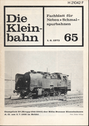   Die Kleinbahn. Fachblatt für Neben- und Schmalspurbahnen Heft Nr. 65. 
