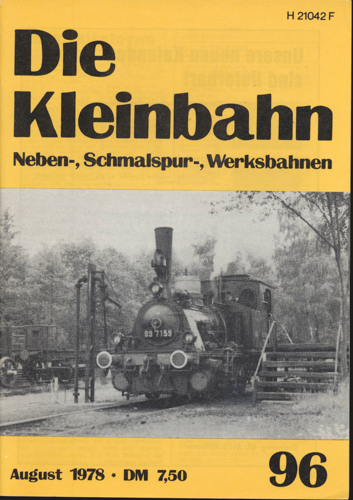   Die Kleinbahn. Fachblatt für Neben- und Schmalspurbahnen Heft Nr. 96. 
